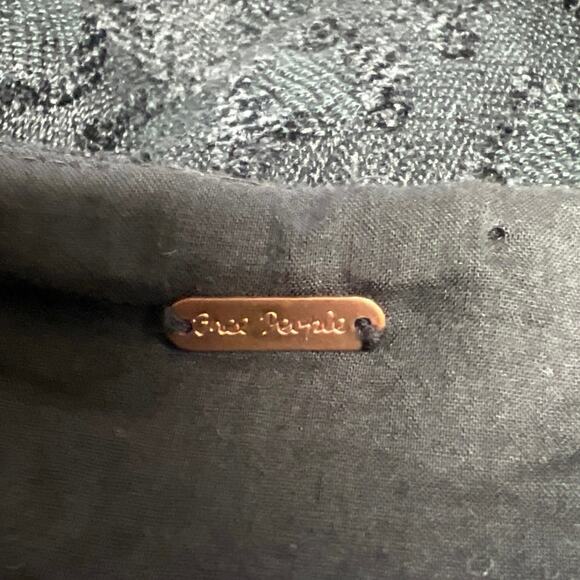 Free People Black Chenille Cheetah Print Mini A Line Skirt Size Medium 8 10 - Picture 3 of 6